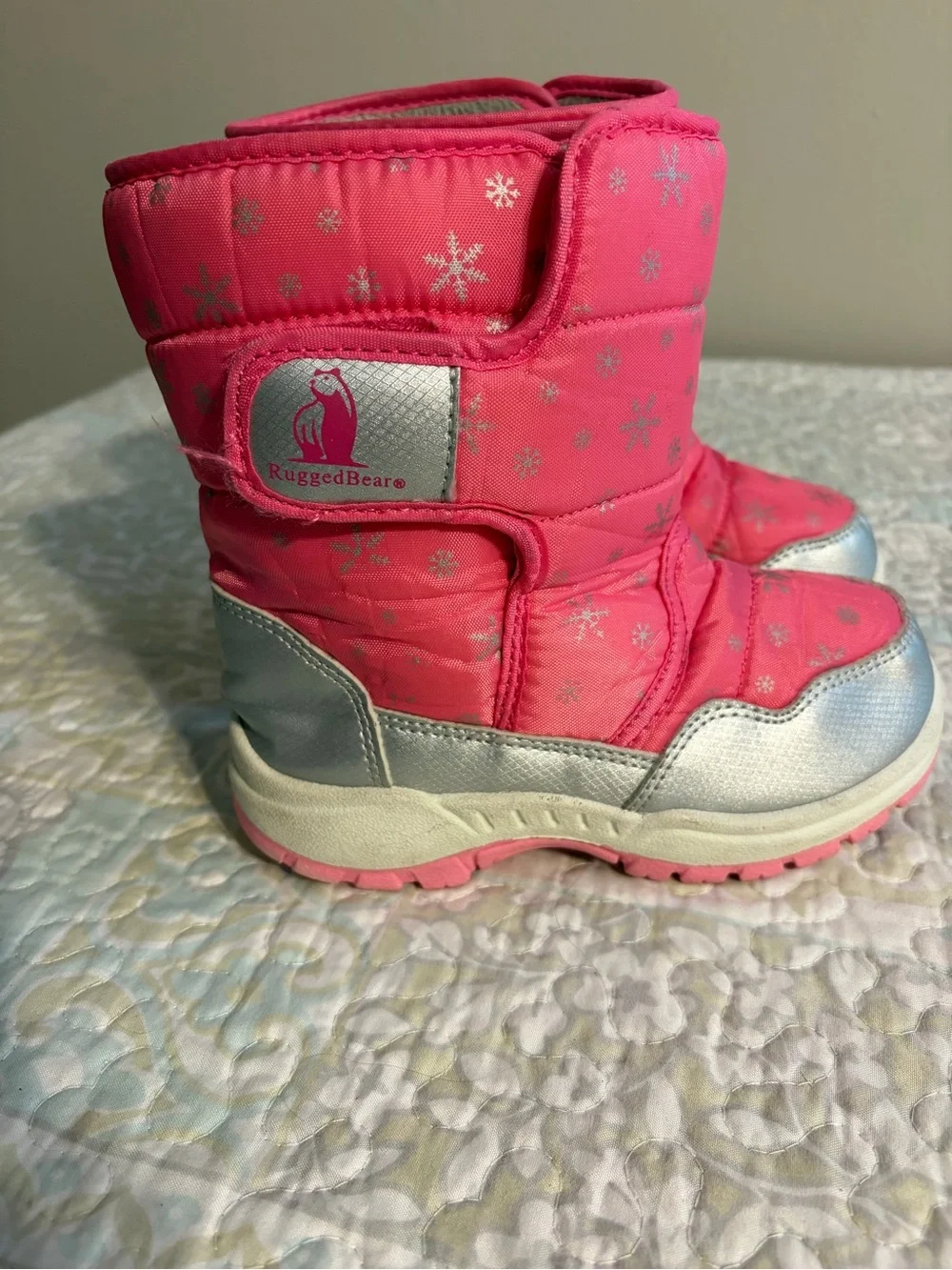 Rugged Bear Little Girl Pink Snow Flake Winter Snow Boots